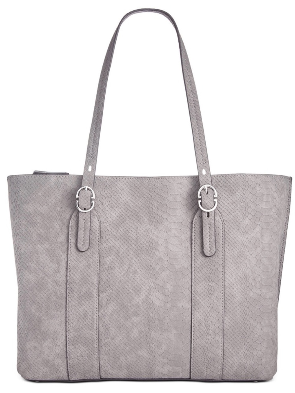 •ALFANI•NWT GRAY SNAKESKIN EMBOSSED 3/COMPARTMENT WORK TOTE BAG